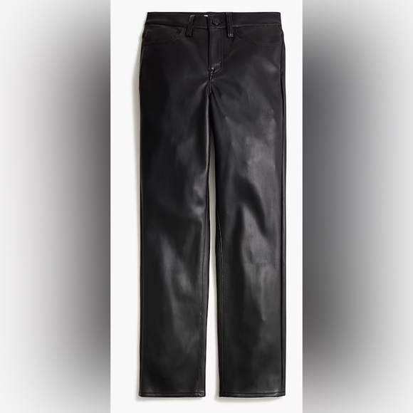J Crew Women’s Faux Leather Straight-Leg Pant Full Length Black Size 18 (34) NWT - Picture 3 of 10